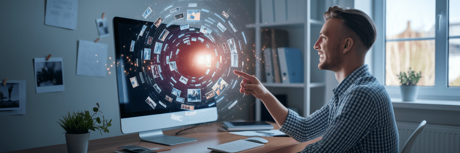 Creator selecting a video frame from an AI-powered visualization